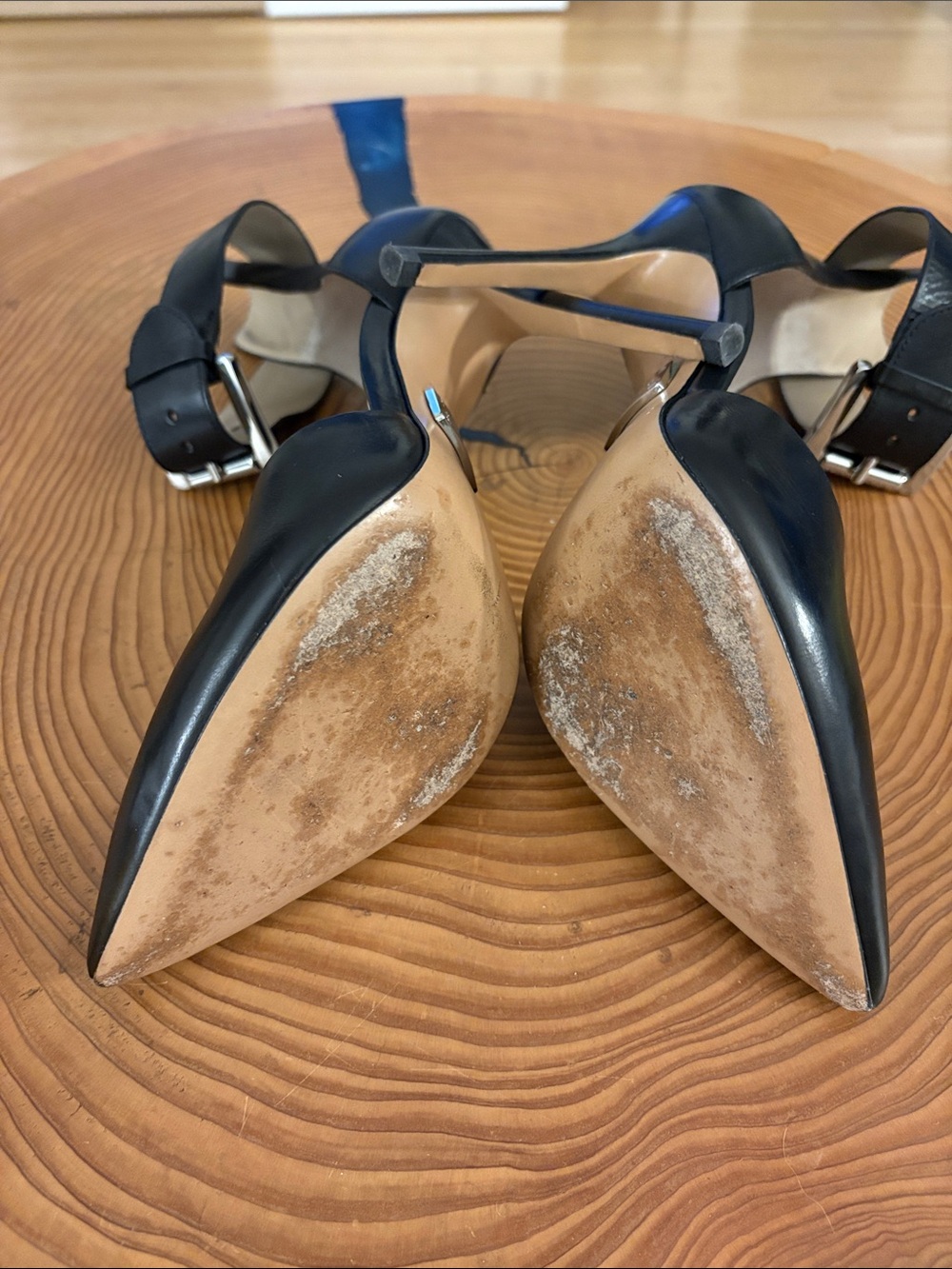 Michael Kors Black Pointed Toe Ankle Strap Pumps with Buckle - Picture 8 of 9